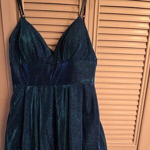 Royal blue short shimmer dress